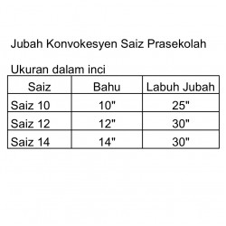 B. Jubah Konvokesyen untuk Tadika / Prasekolah. Maroon Jalur Gold. Min 10 sets